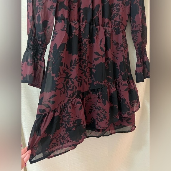 Mini long sleeve A.B.S dress floral print summer/spring feminine size small - Picture 3 of 9